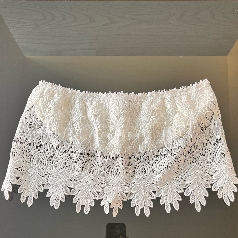 See You Monday Cream Embellished Bandeau